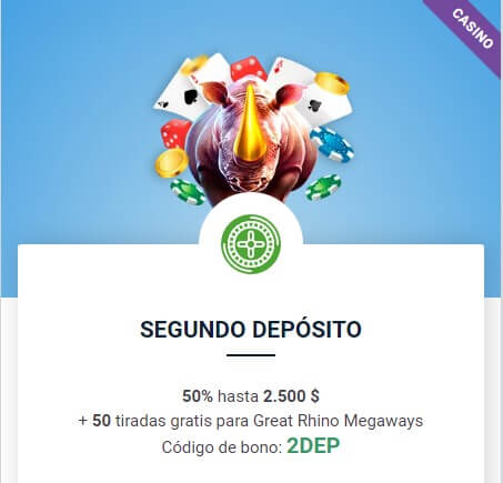 Casino online 20Bet bono de bienvenida segundo depósito