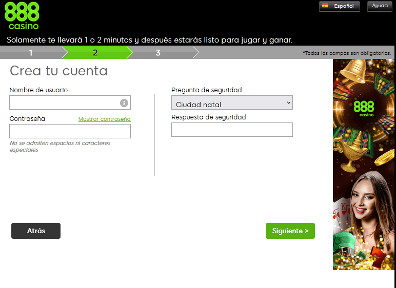 Registro de 888 casino México