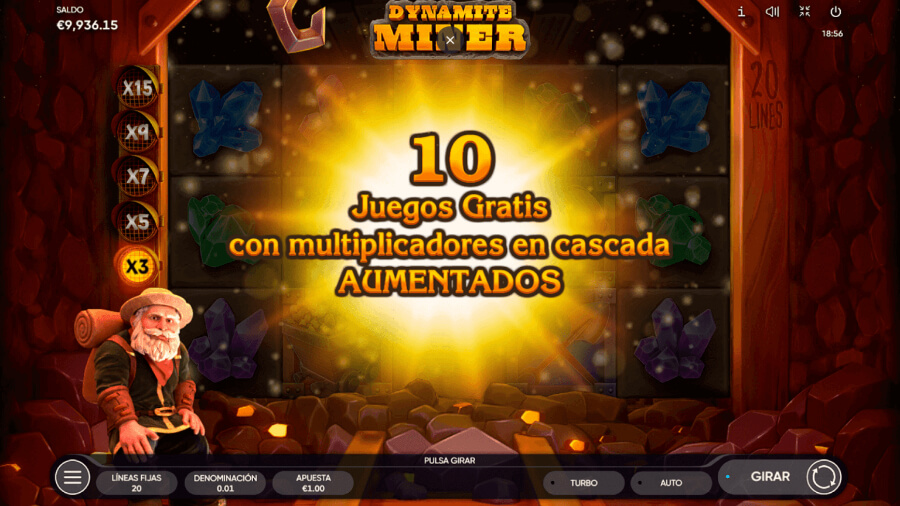 Dynamite Miner Endorphina tragamonedas giros gratis México