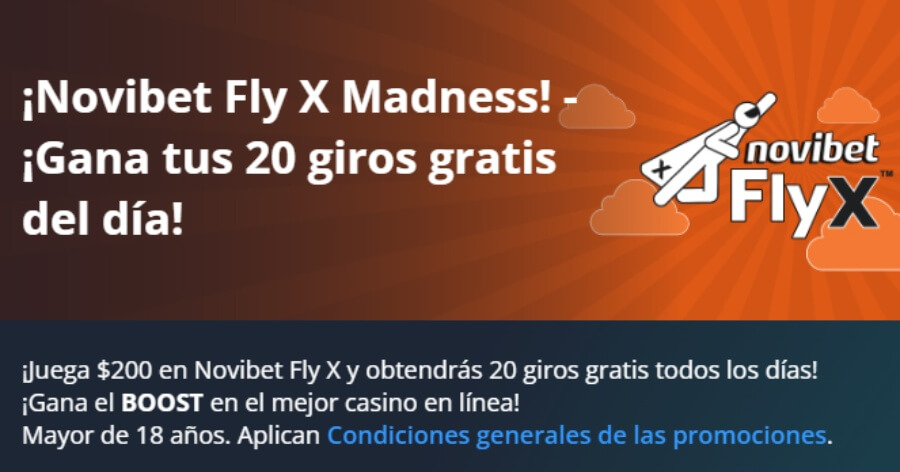Fly X giros gratis Novibet México