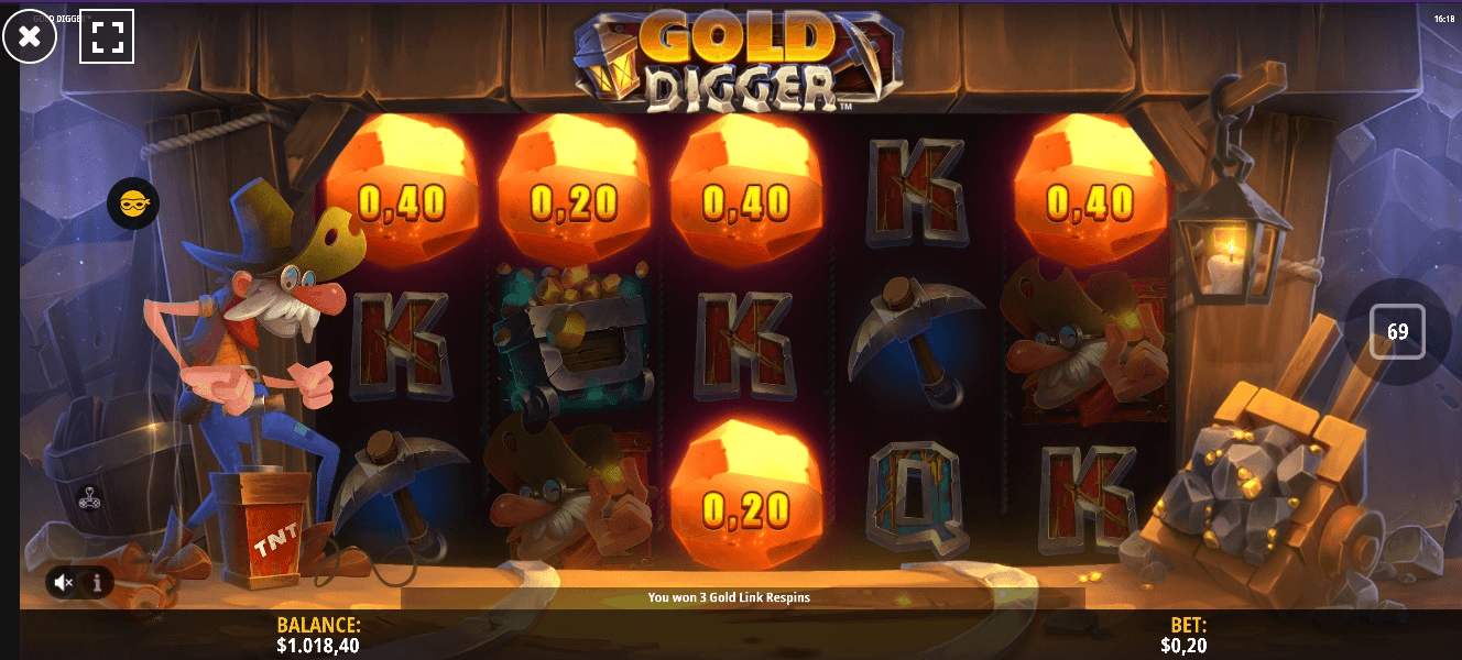 Hold and win Gold Digger tragamonedas México