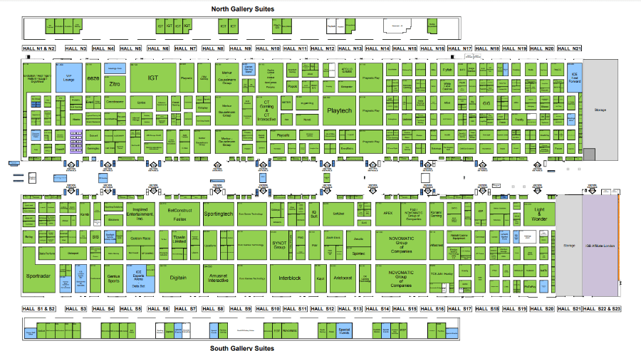 ICE London 2024 Mapa de Stands