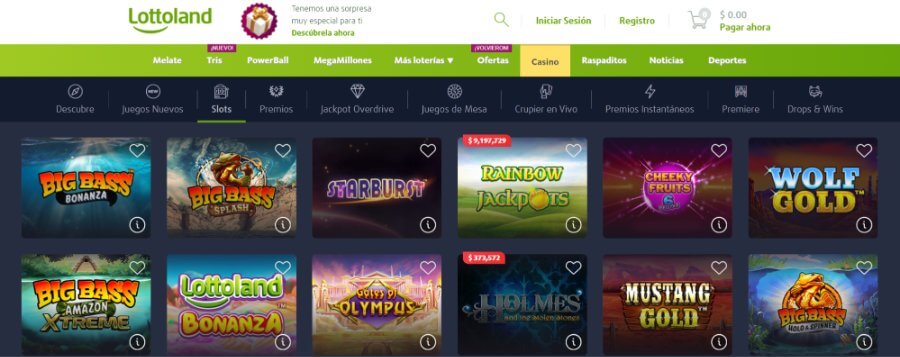 Juegos en Lottoland Casino México