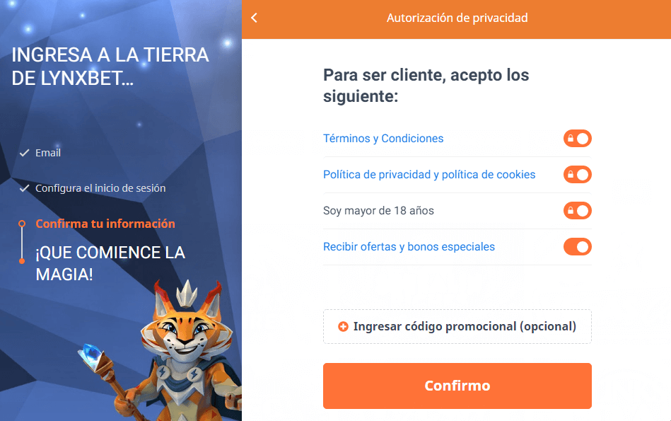 LynxBet casino registro
