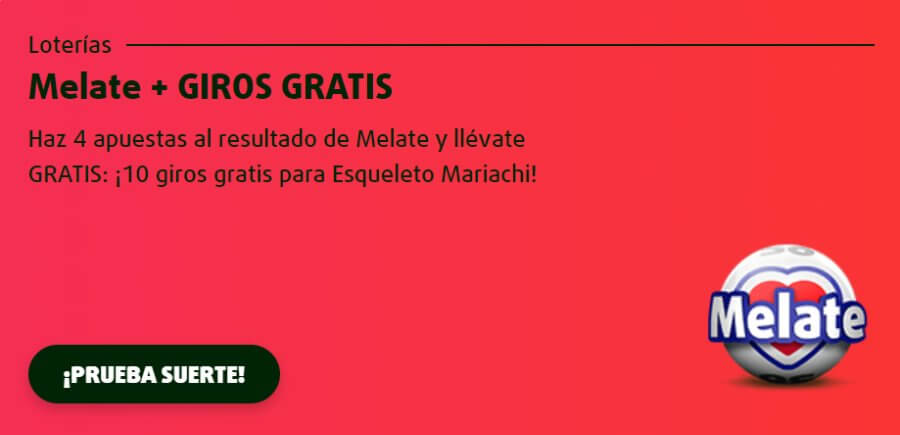 Melate oferta giros gratis Lottoland Casino México