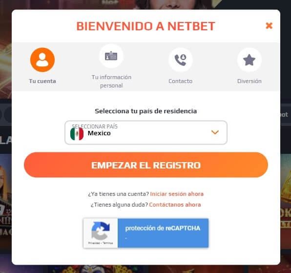 Registro de NetBet casino online México