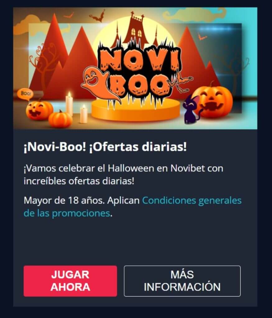 Noviboo Promociones de Halloween Mexico Novibet