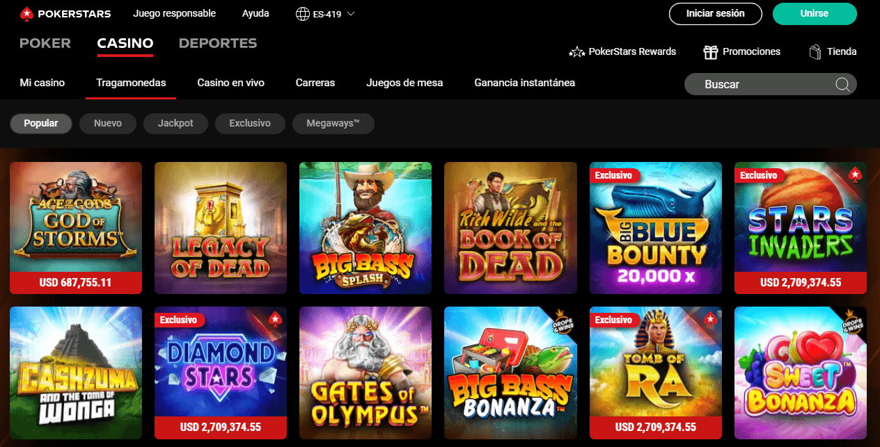 PokerStars catálogo de juegos