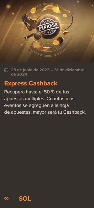 Promoción express cashback Sol Casino México