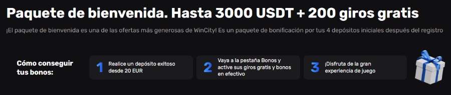 Reclamar bono de bienvenida Win.City México