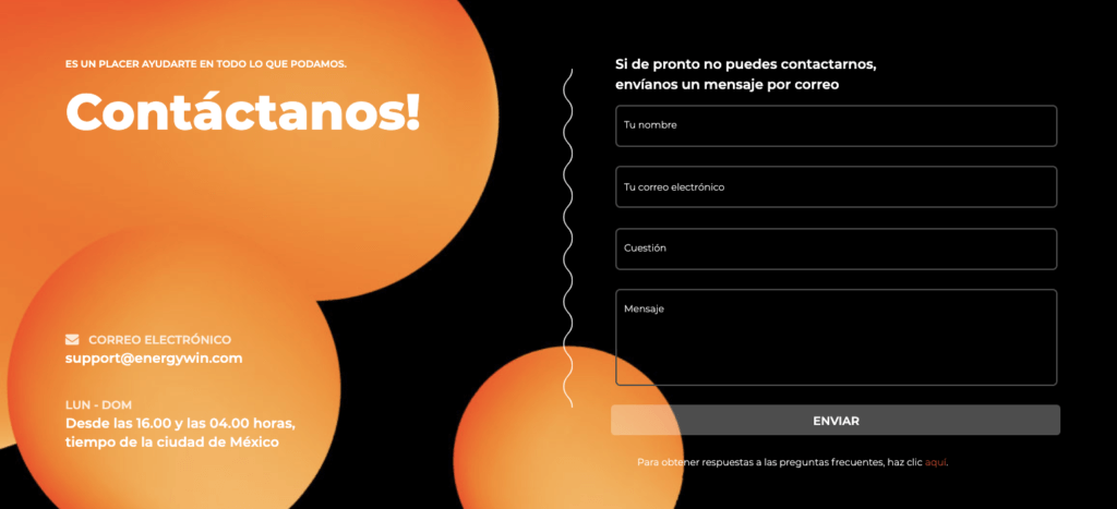 Atención al cliente de EnergyWin casino online México