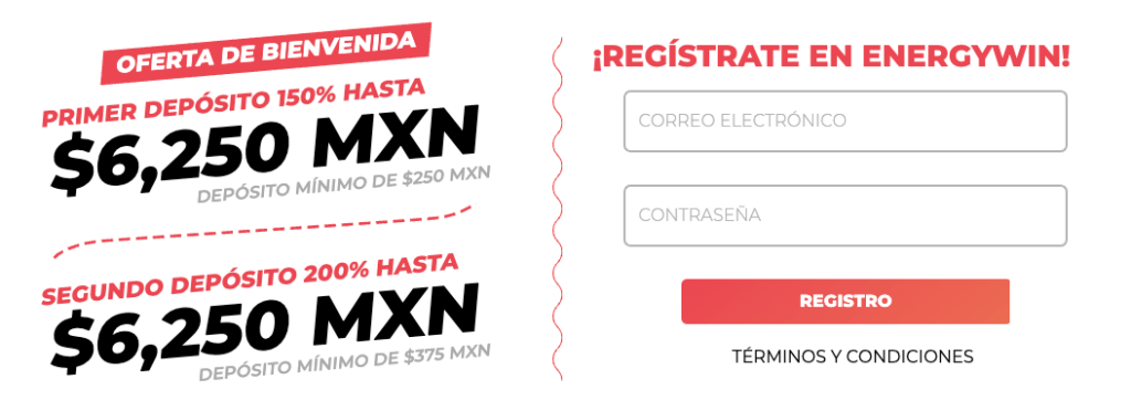 Bono de bienvenida EnergyWin casino online