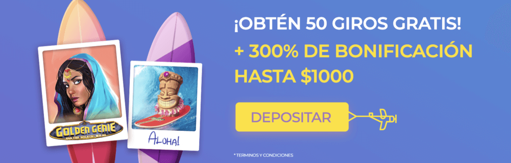 Bono de bienvenida de Surf casino online México