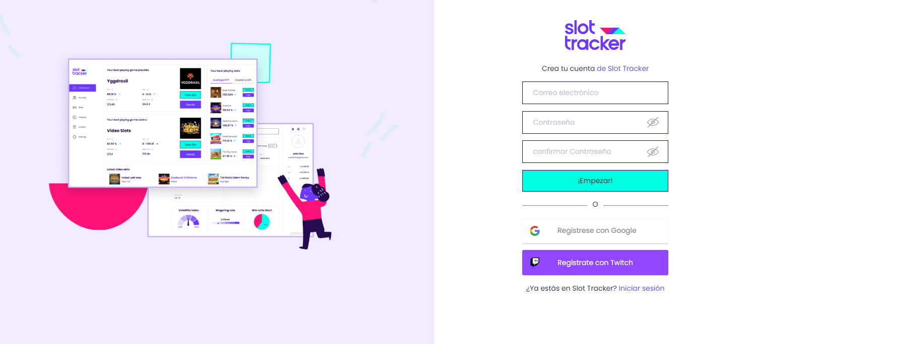 Slot Tracker formulario de registro México