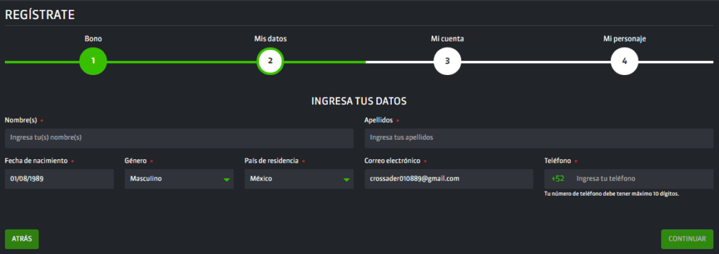 Registro de Strendus de casino online México