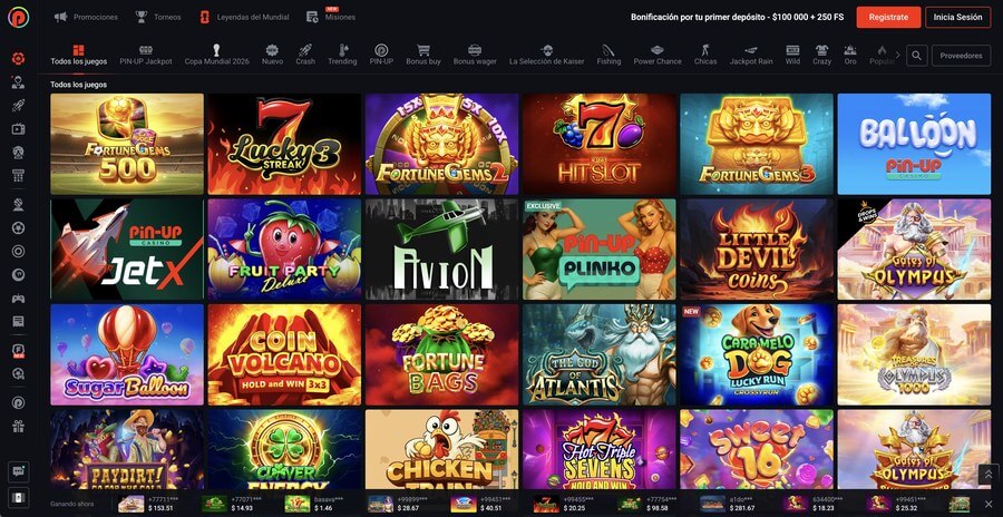 Colección de juegos Pin Up Casino México