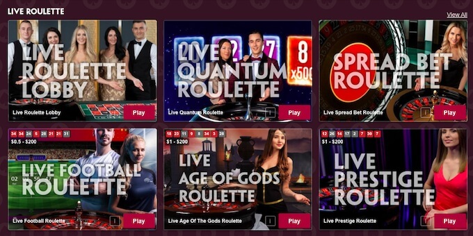 Juegos de casino en vivo con Paddy Power casino online.