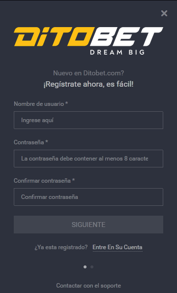 Registro de Ditobet casino online México