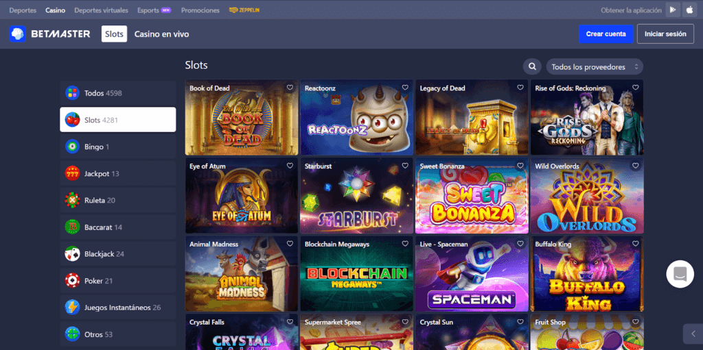 Juegos en betmaster