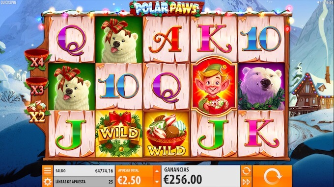 Juegos de navidad en tragamoneda con Polar Paws.