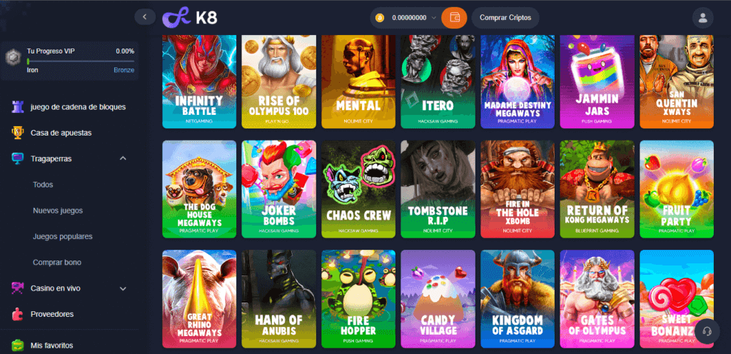 Juegos de K8 casino