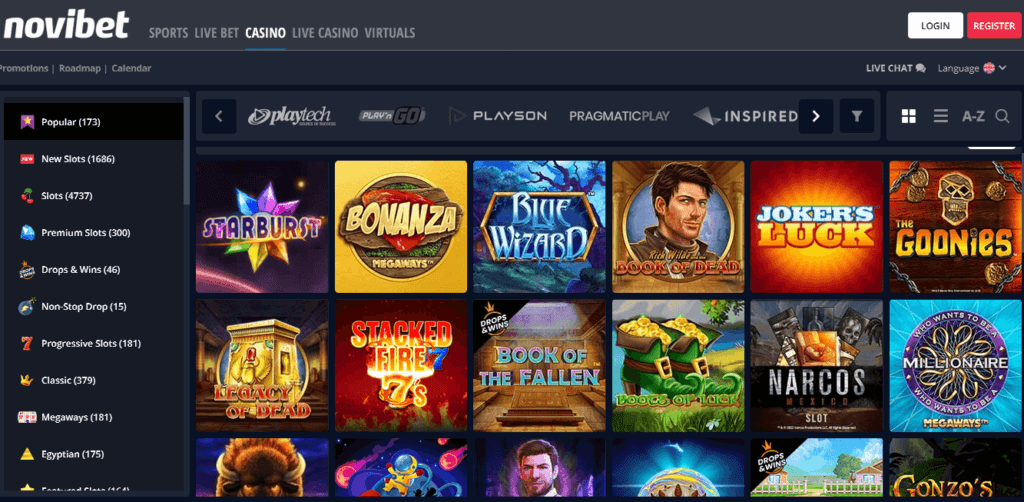 Juegos en Novimet casino online