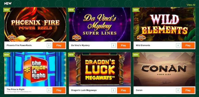 Variedad de juegos de casino en el casino online Paddy Power.