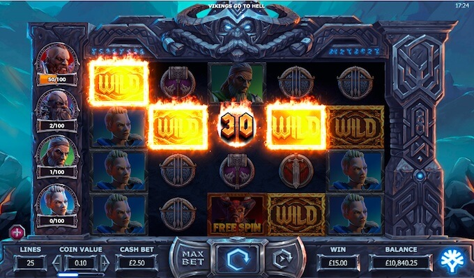 Modalidad Wild en la tragamoneda Vikingos online slot.