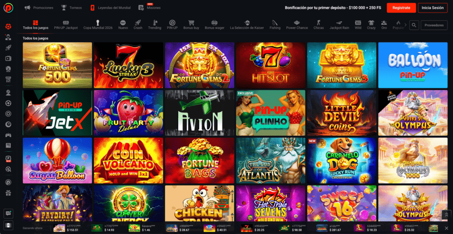 Colección de juegos Pin Up Casino México