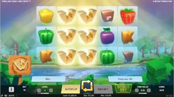 Strolling Staxx: Cubic Fruits - tragamonedas de frutas